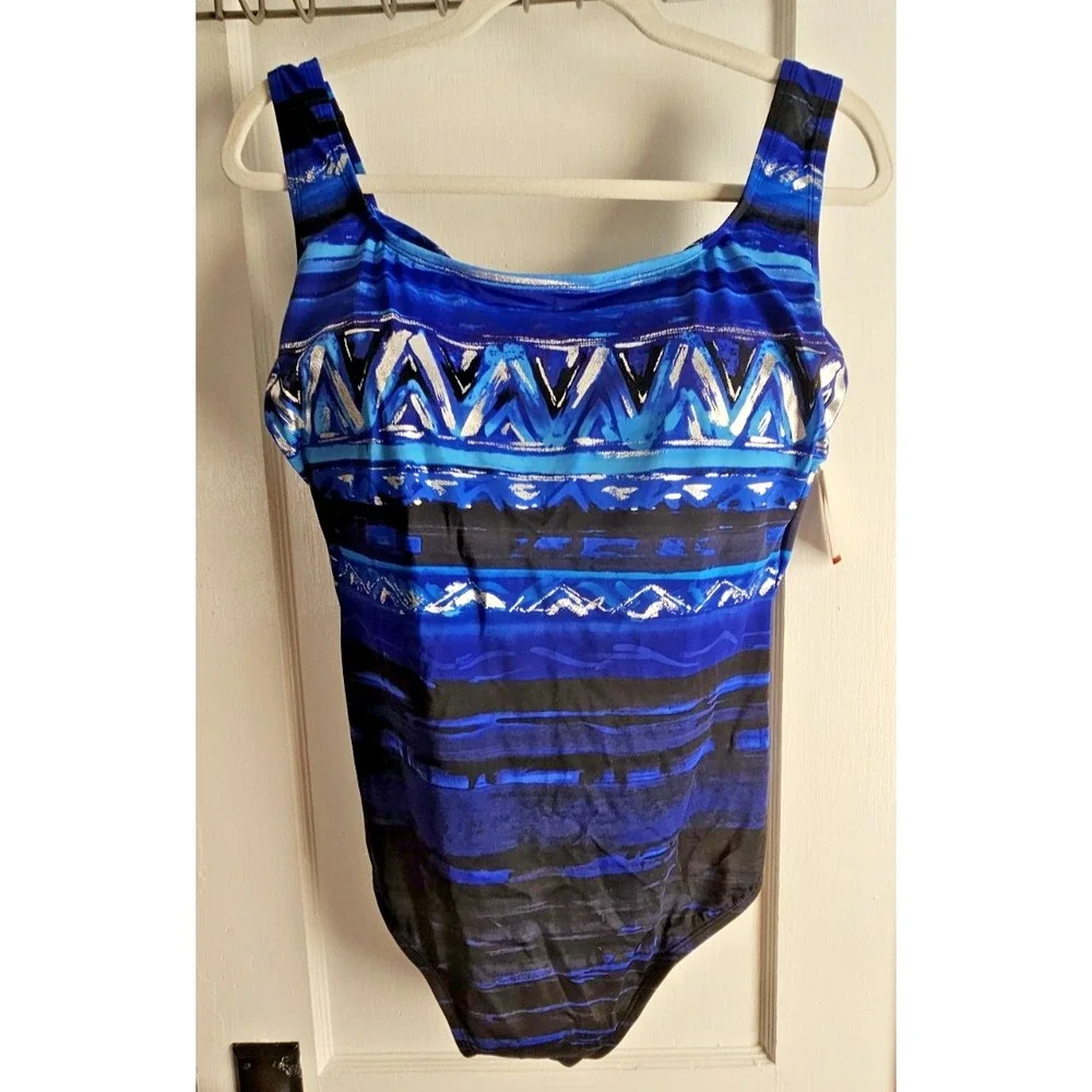 NWT St. John's Bay‎ night beach one piece siwmsuit Sz 20W